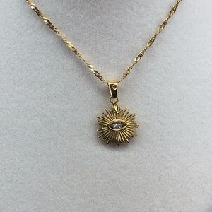 Gold Eye Pendant Necklace